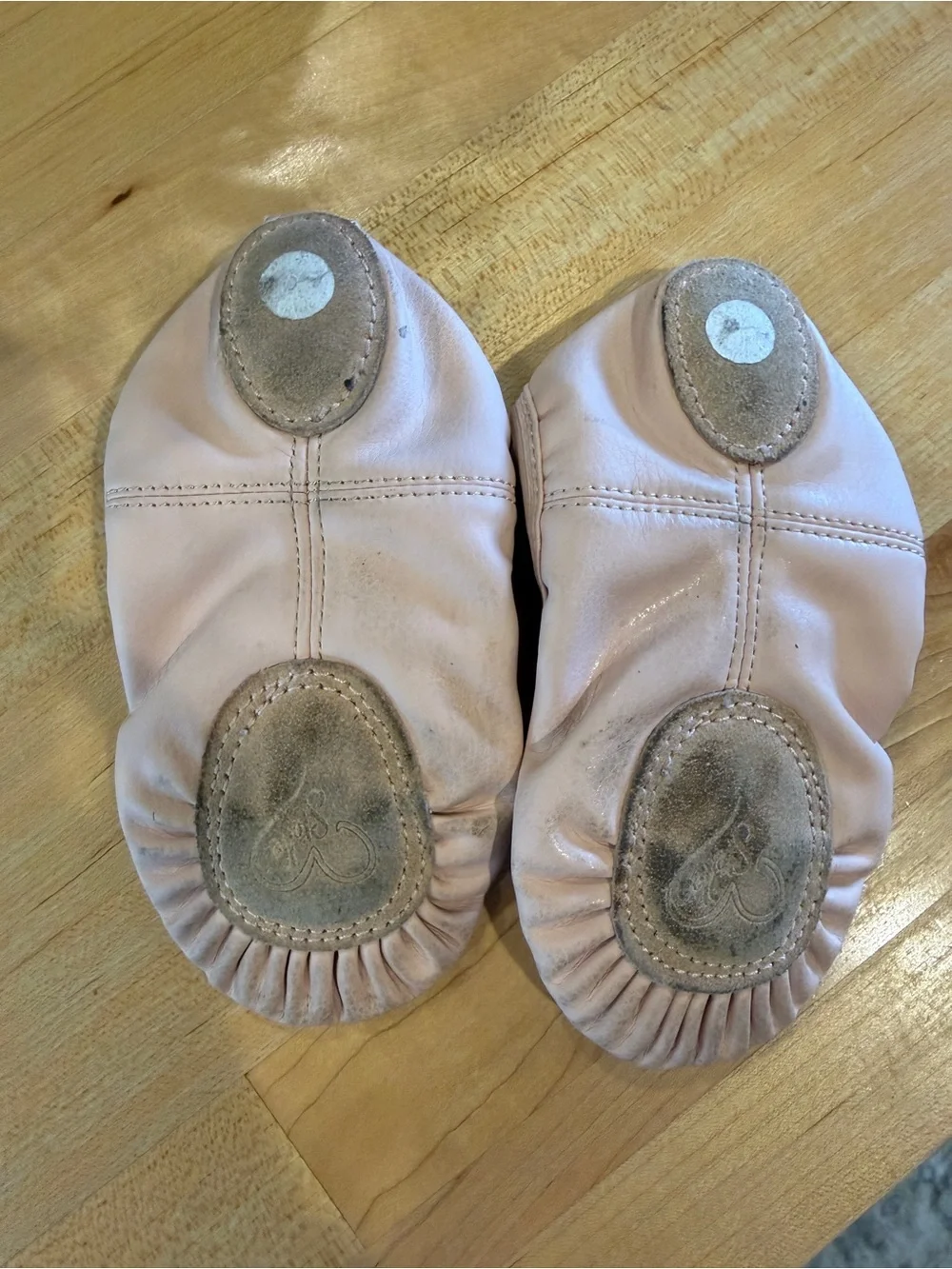 Kids Ballet Slippers in Light Pink with Elastic Cross-Strap